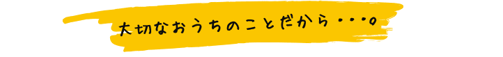 大切なおうちのことだから・・・。